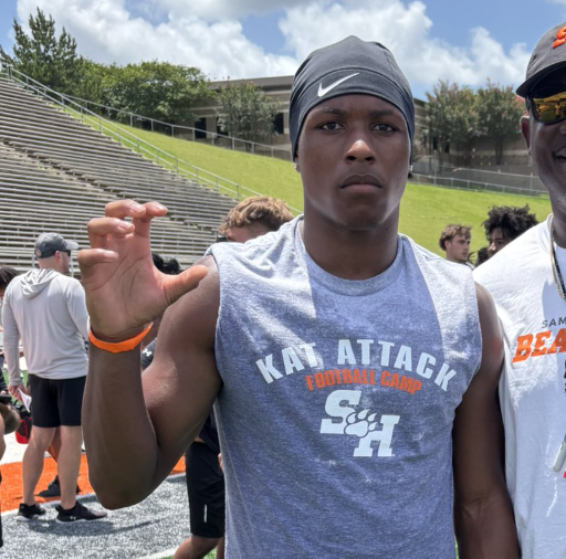 <span class="pn-tooltip pn-player-link">
        <span class="name-pointer">Sam Houston State Camp Standouts</span>
        <span class="info-box not-prose" style="background: linear-gradient(to bottom, rgba(193,25,32, 0.95) 0%,rgba(193,25,32, 1) 100%)">
            <a href="https://prepredzone.com/2025/06/sam-houston-state-camp-standouts/" class="link-wrap">
                                    <span class="player-img"><img src="https://prepredzone.com/wp-content/uploads/sites/3/2025/06/Prepzone-Template_copy-7448315.png?w=150&h=150&crop=1" alt="Sam Houston State Camp Standouts"></span>
                
                <span class="player-details">
                    <span class="first-name">Sam</span>
                    <span class="last-name">Houston State Camp Standouts</span>
                    <span class="measurables">
                                            </span>
                                    </span>
                <span class="player-rank">
                                                        </span>
                                    <span class="state-abbr"></span>
                            </a>

            
        </span>
    </span>
